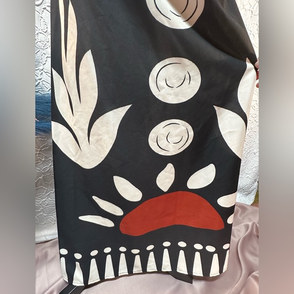 Commense- Cut Out Sleeveless Black,White, Orange Abstract Maxi Dress (XL)‼️NWT‼️ - Picture 7 of 16